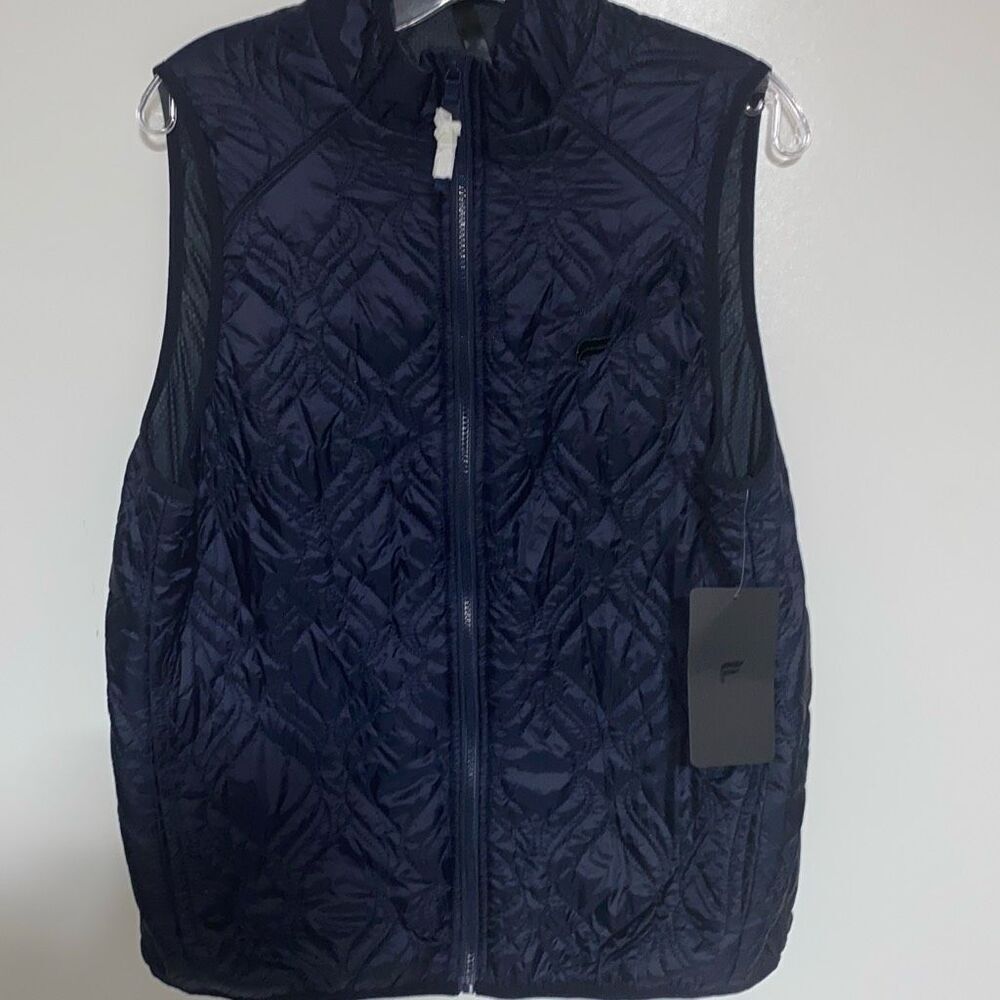Fabletics Men's Navy The Loft Water Resistant Full‎ Zip Quilted Vest Medium NWT
